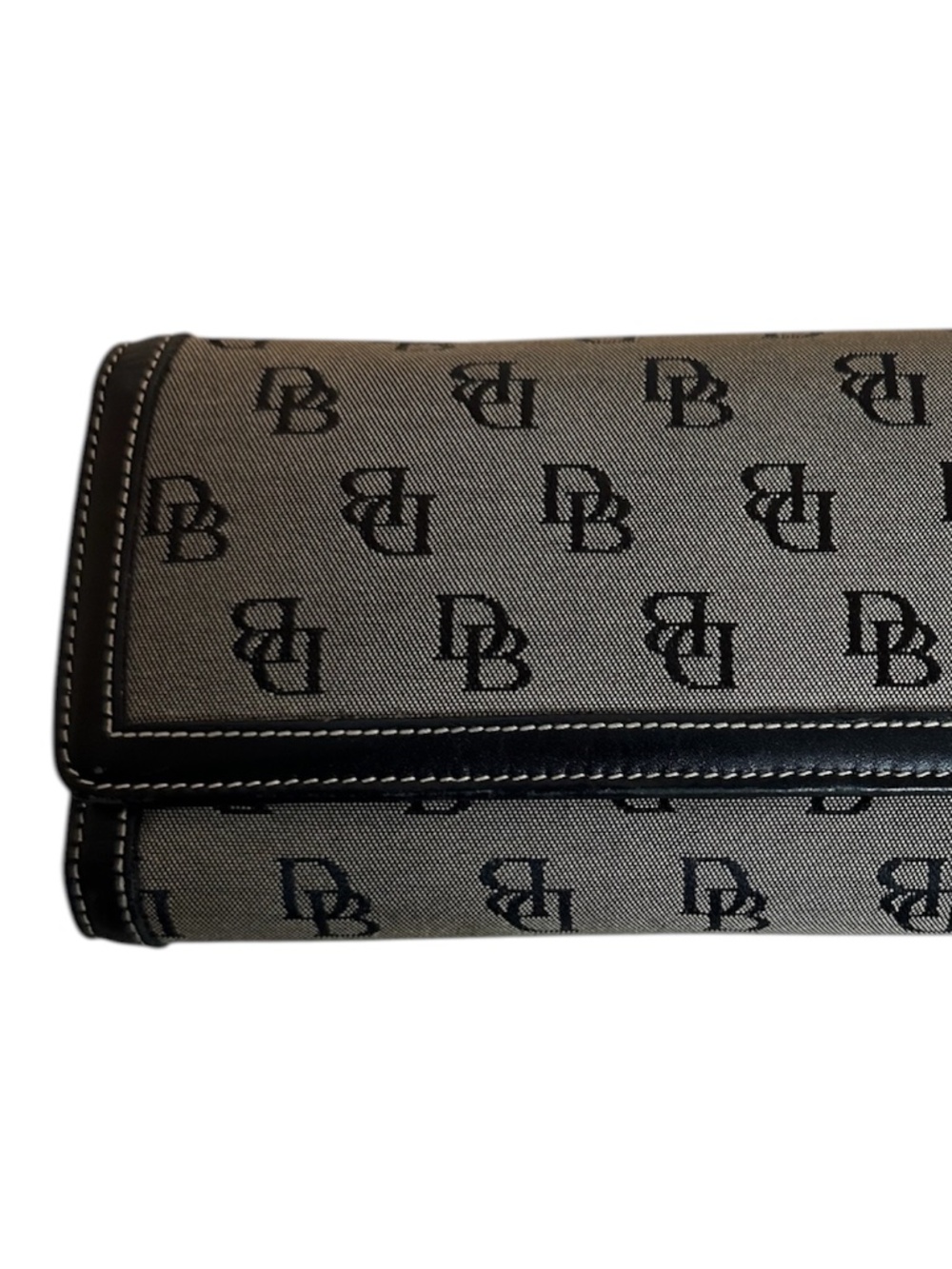 Dooney & Bourke DB Monogram Canvas Wallet Black Trim
